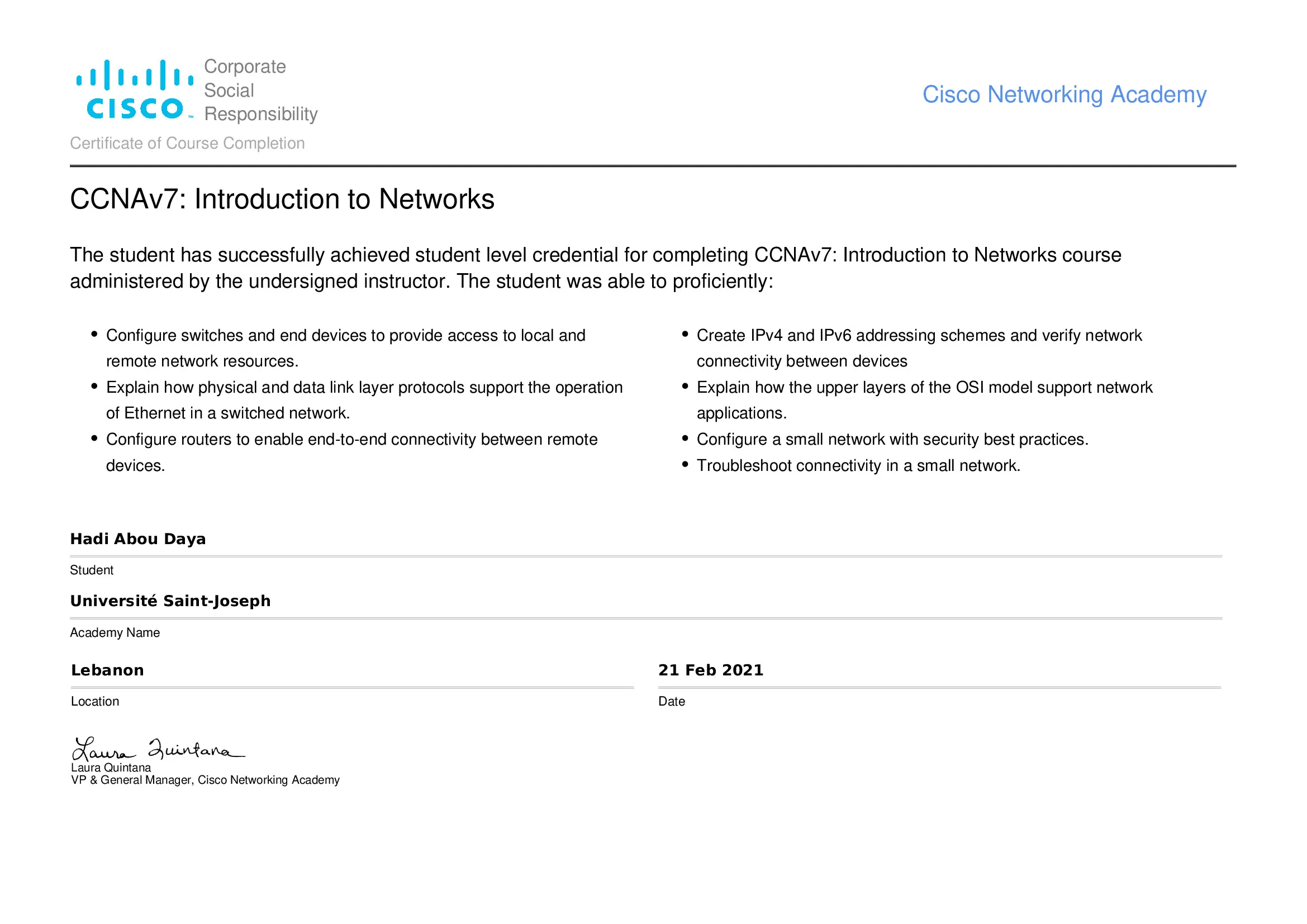 CCNAv7: Introduction to Networks