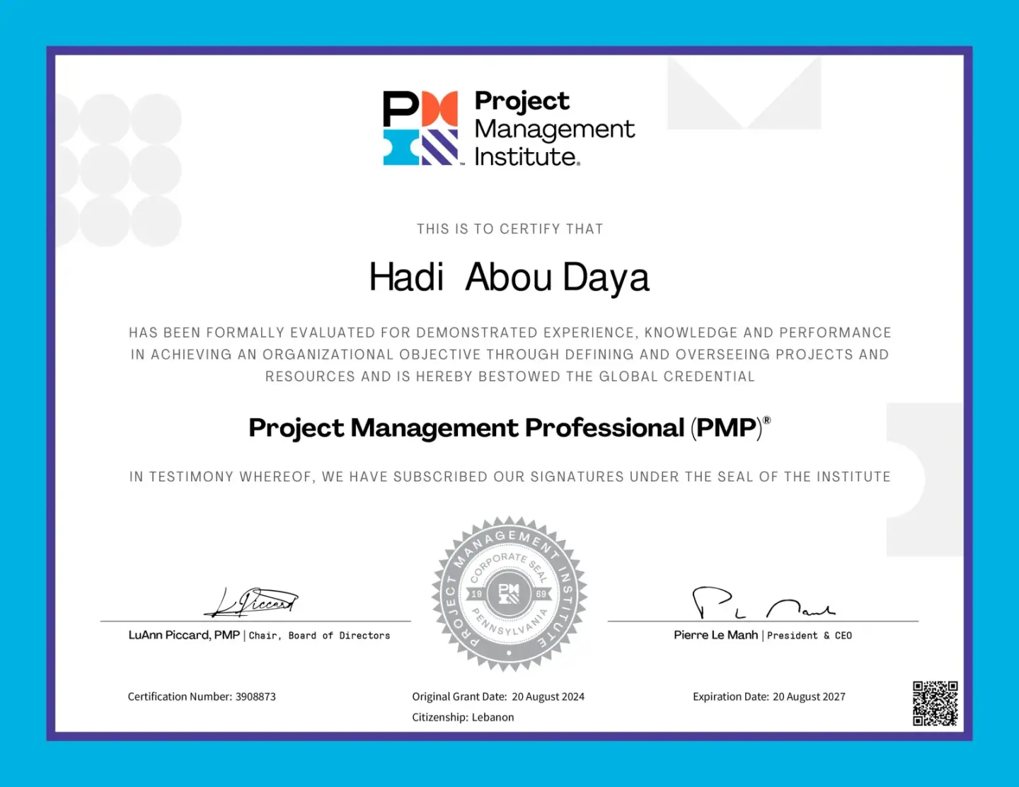 PMP Certification Earned - event photo